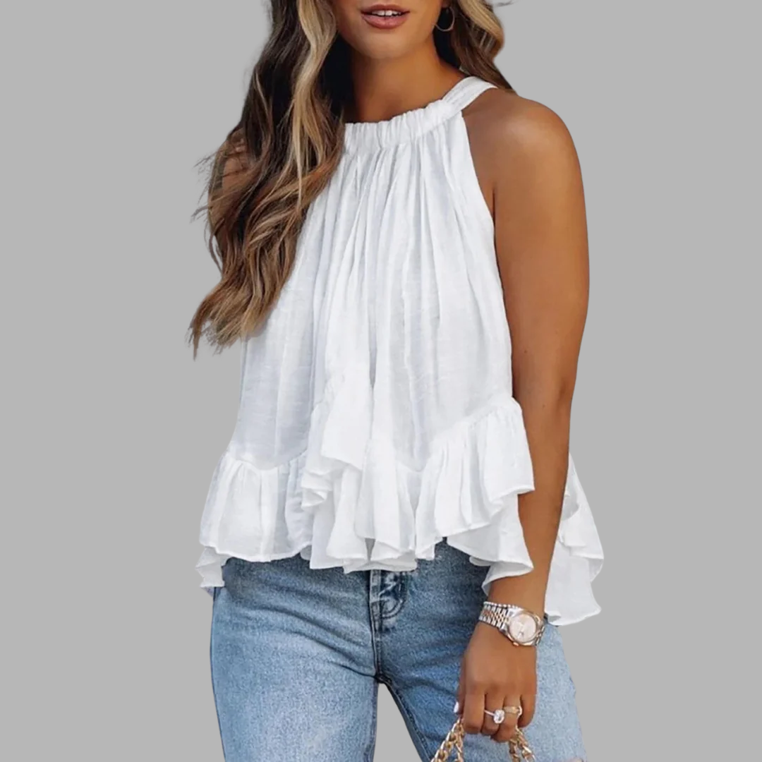 Karianne | Blus med strukturerade volanger