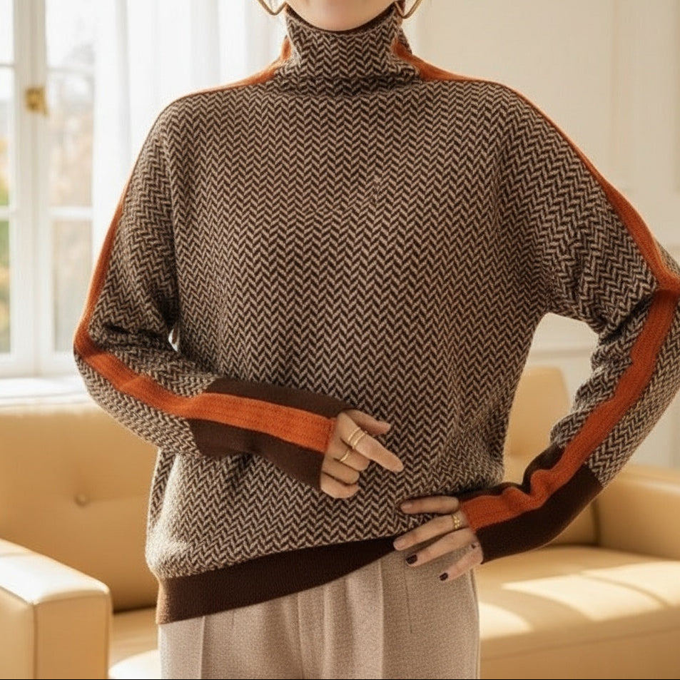Eleanor | Herringbone Luxe Rullkrage