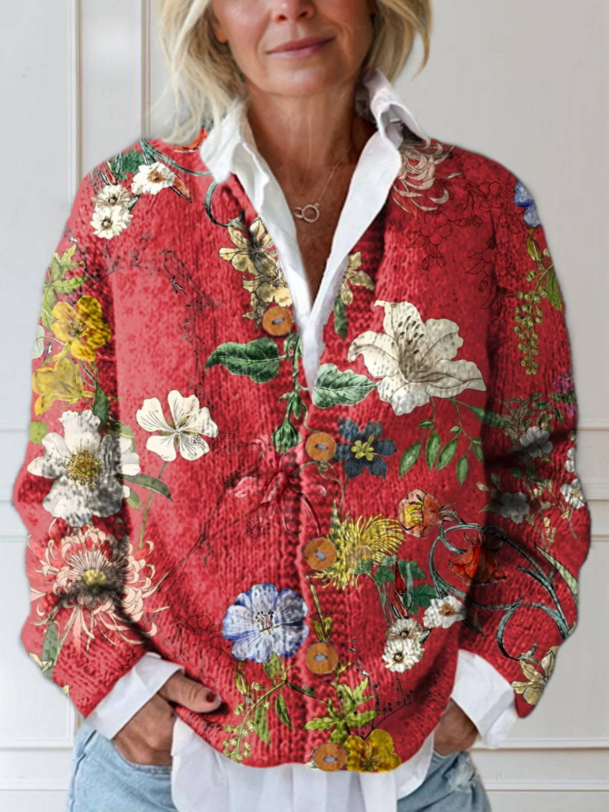 Amara™ | Dam Vintage Blommig Kofta
