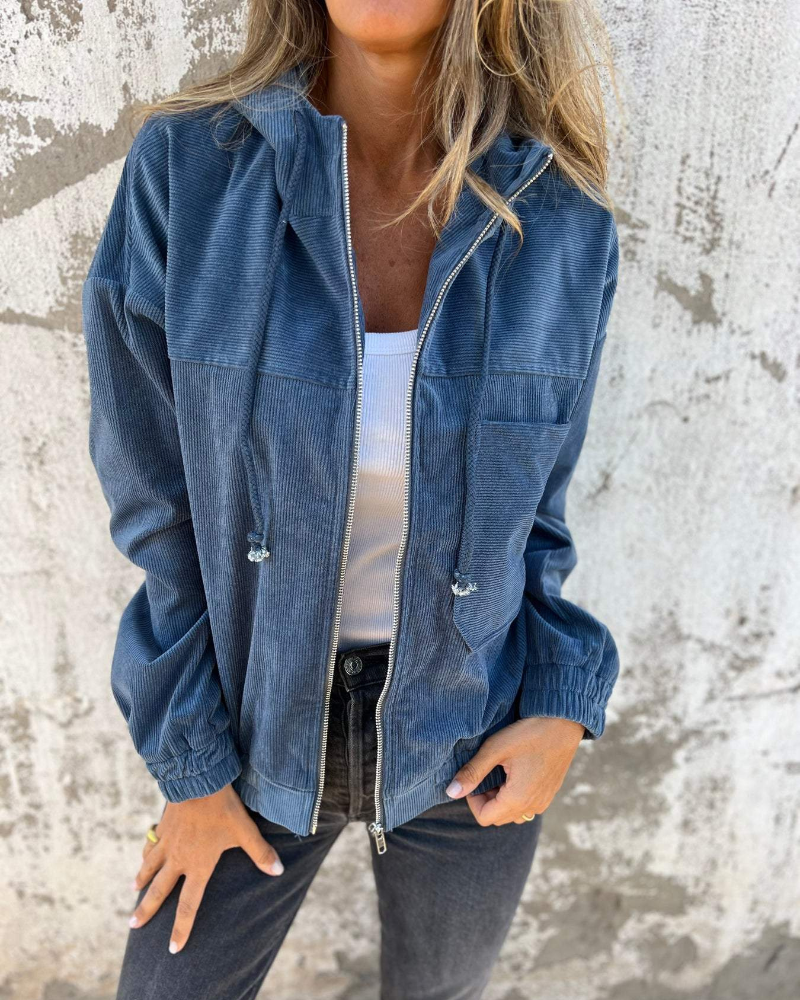 DANNA - Velour Hoodie Zip Up Jacka