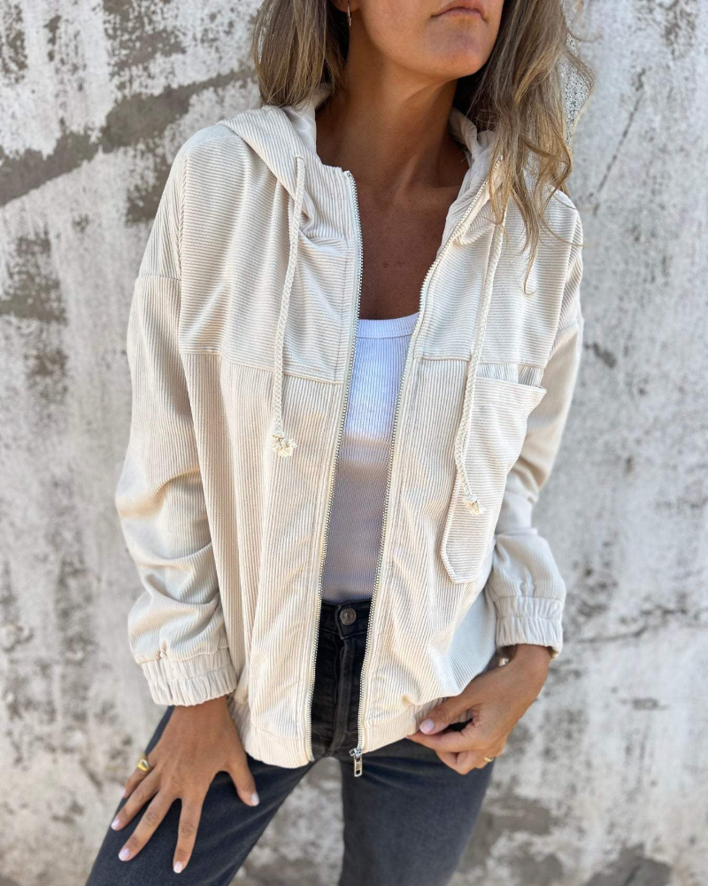 DANNA - Velour Hoodie Zip Up Jacka