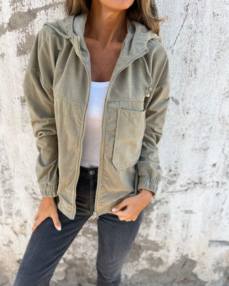 DANNA - Velour Hoodie Zip Up Jacka