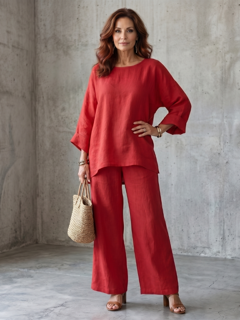 Prue | Oversized Tunika med vida byxor-set