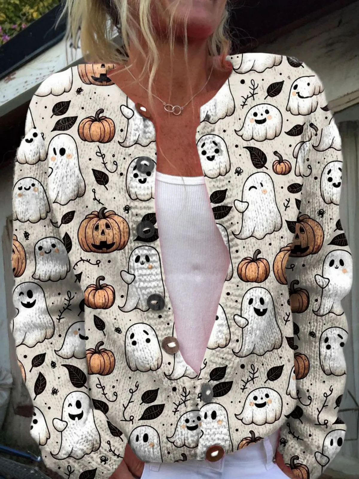 Althea™ | Dam Vintage Stickad Cardigan Pullover