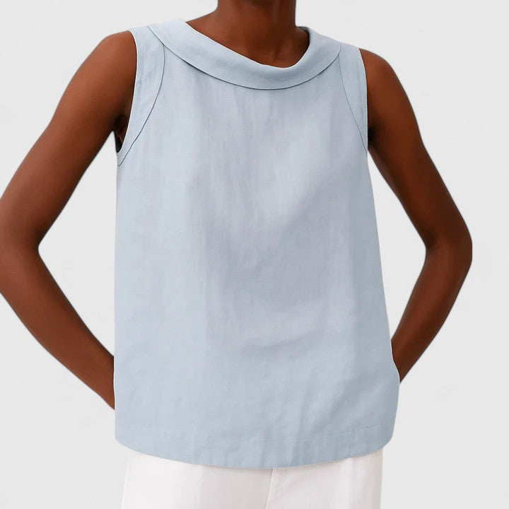 Jamie | Elegant Topp med Hög Krage