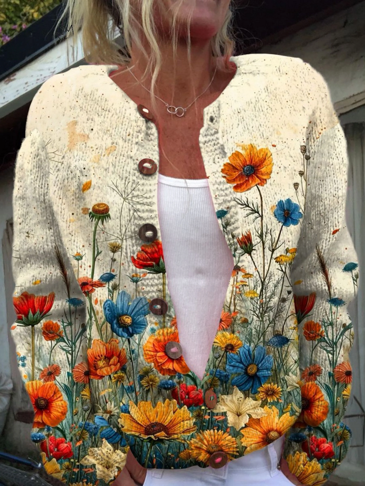 Lunara™ | Dam Vintage Stickad Cardigan