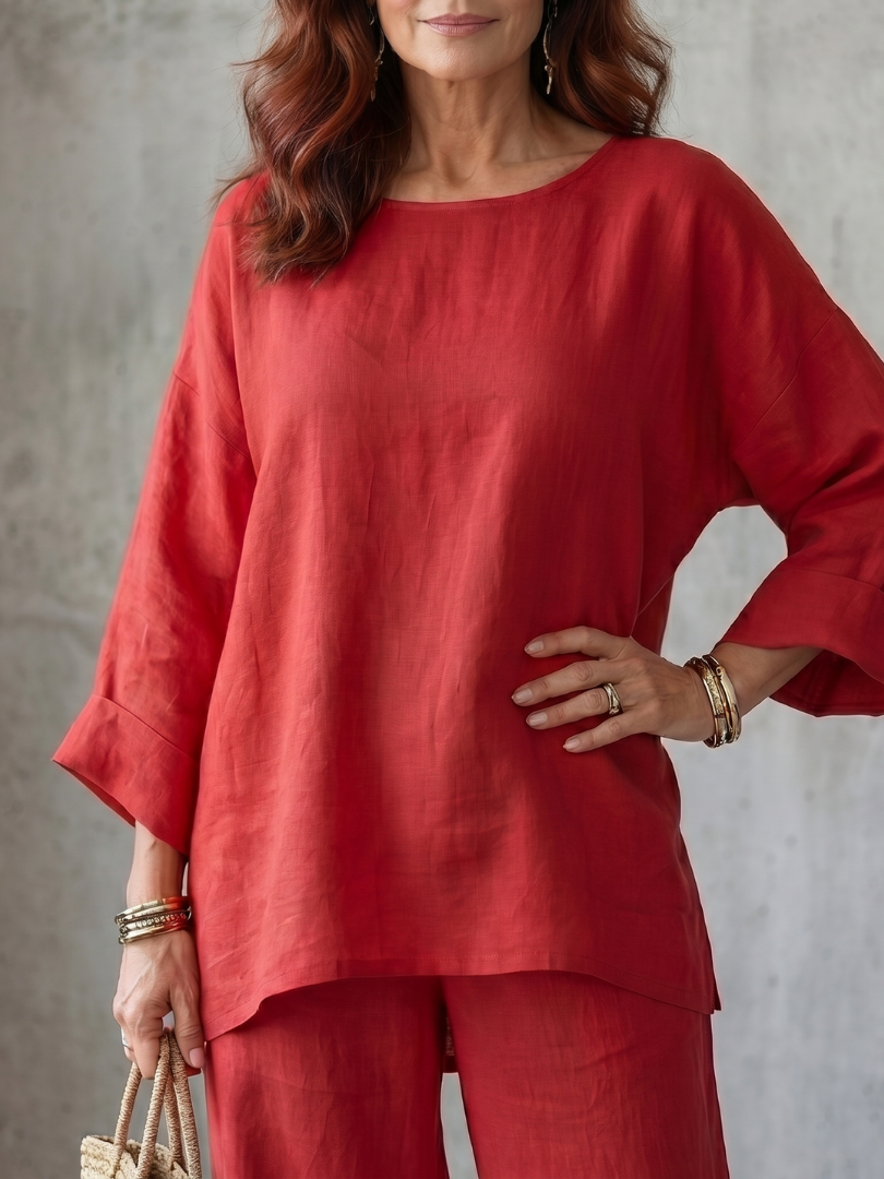 Prue | Oversized Tunika med vida byxor-set