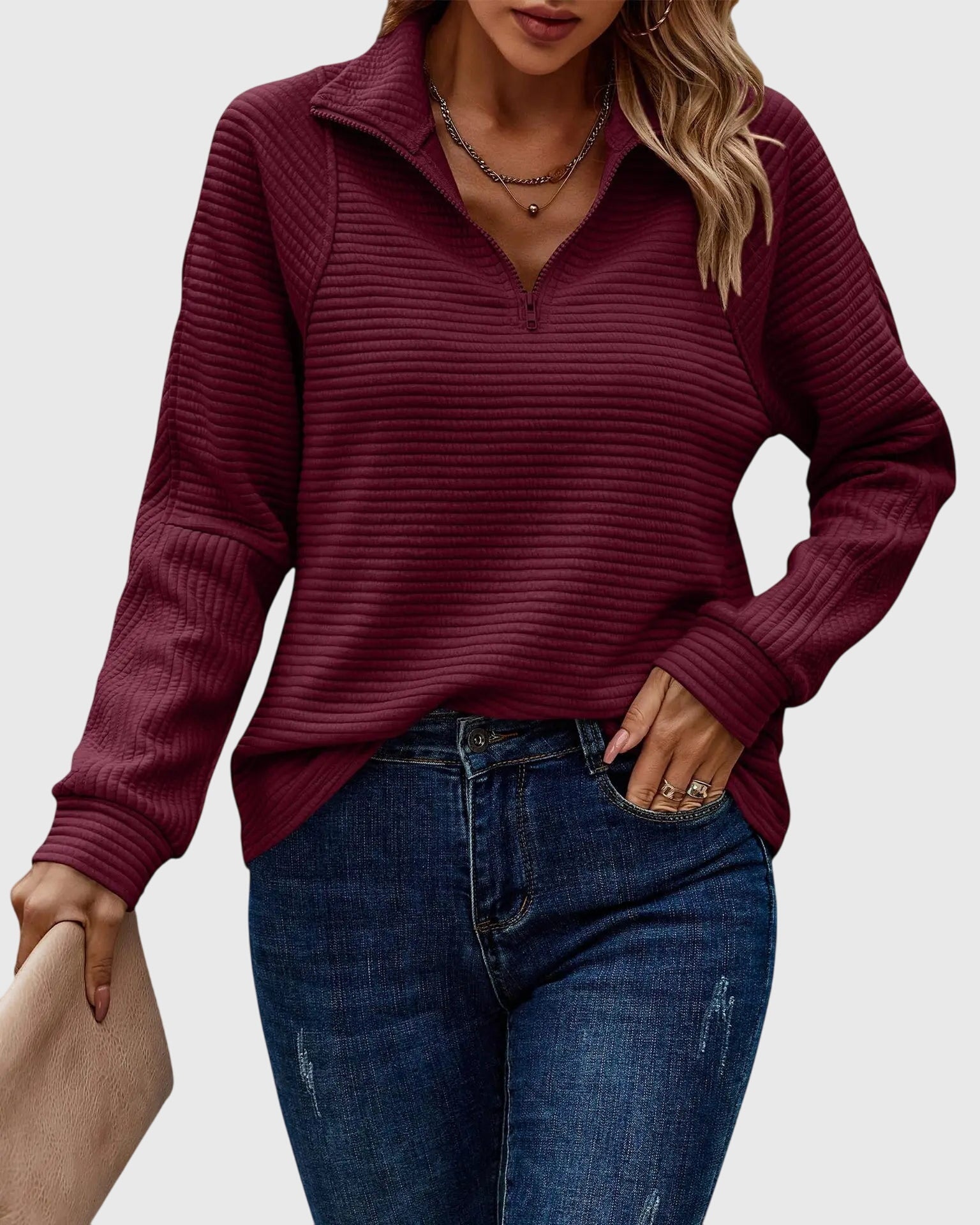 Abigail™ | Elegant Tröja med Dragkedja