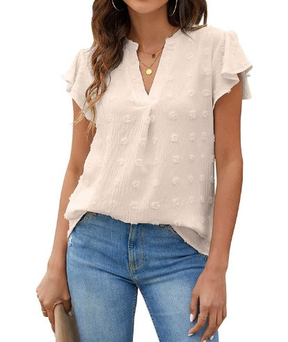 Kari | Blus Chic i Patchwork med Volanger