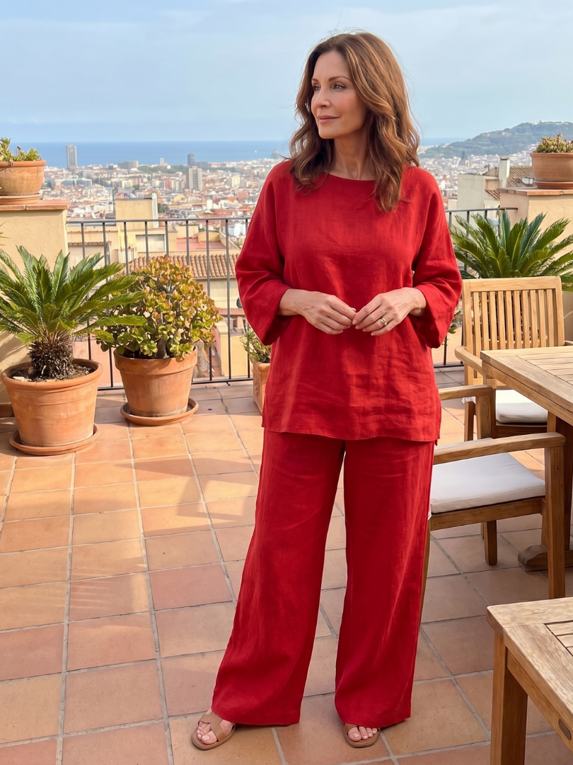 Prue | Oversized Tunika med vida byxor-set