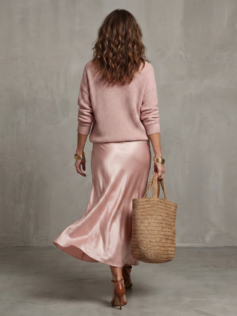 Luciana | Bias Fall Satinrock Strickschicht-Set