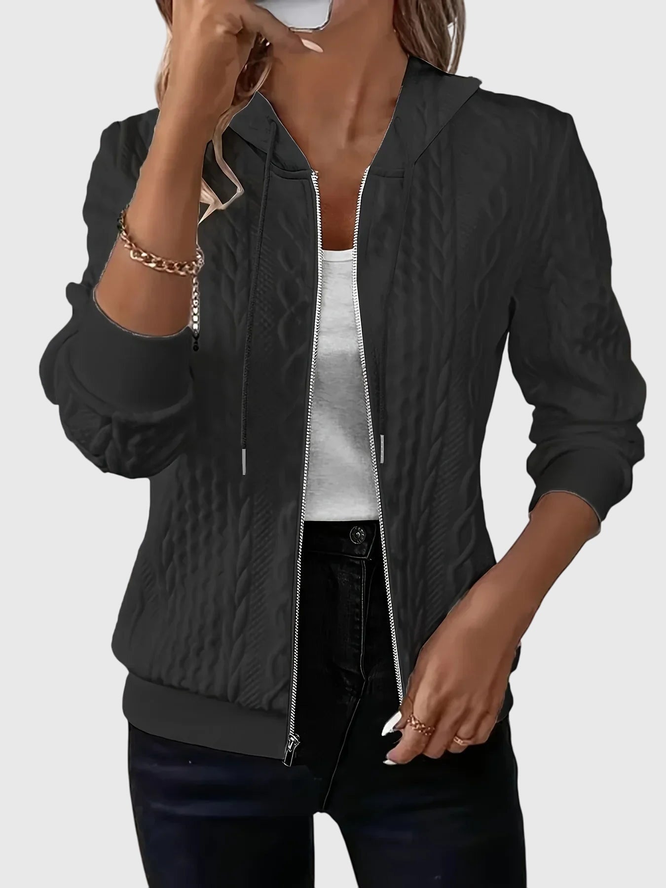 Jenna | Hoodie med dragkedja