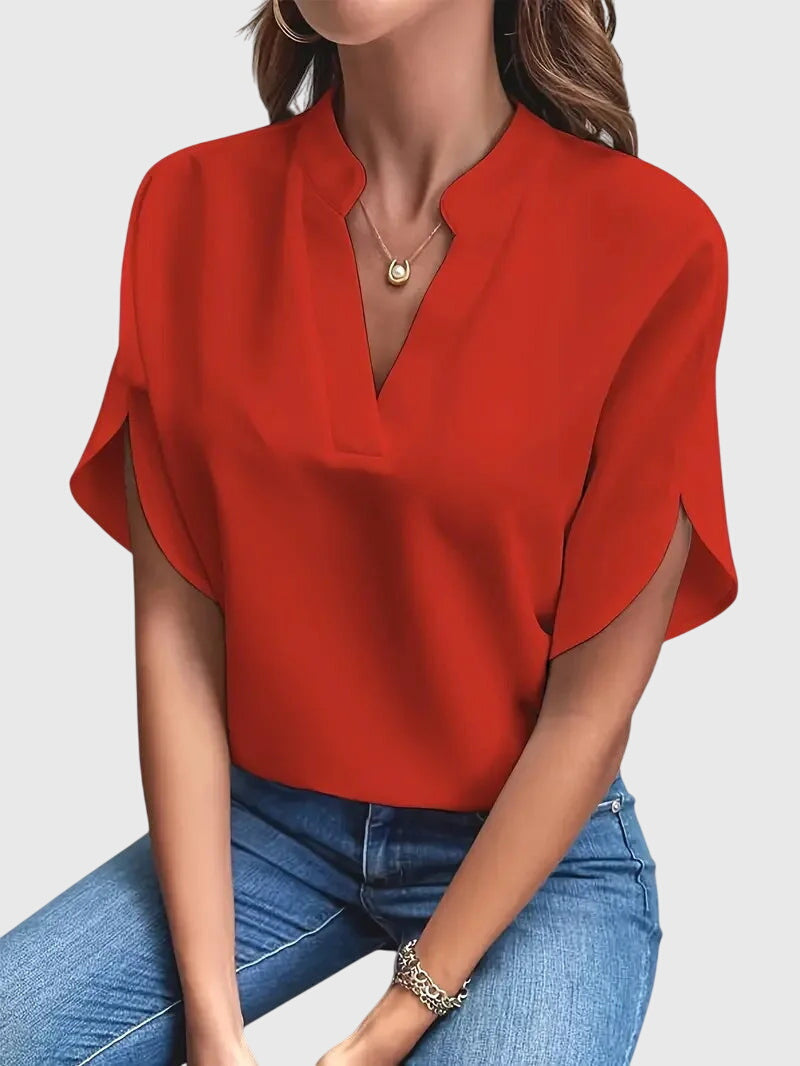 Jamie | Mjukt och Elegant V-ringad T-shirt