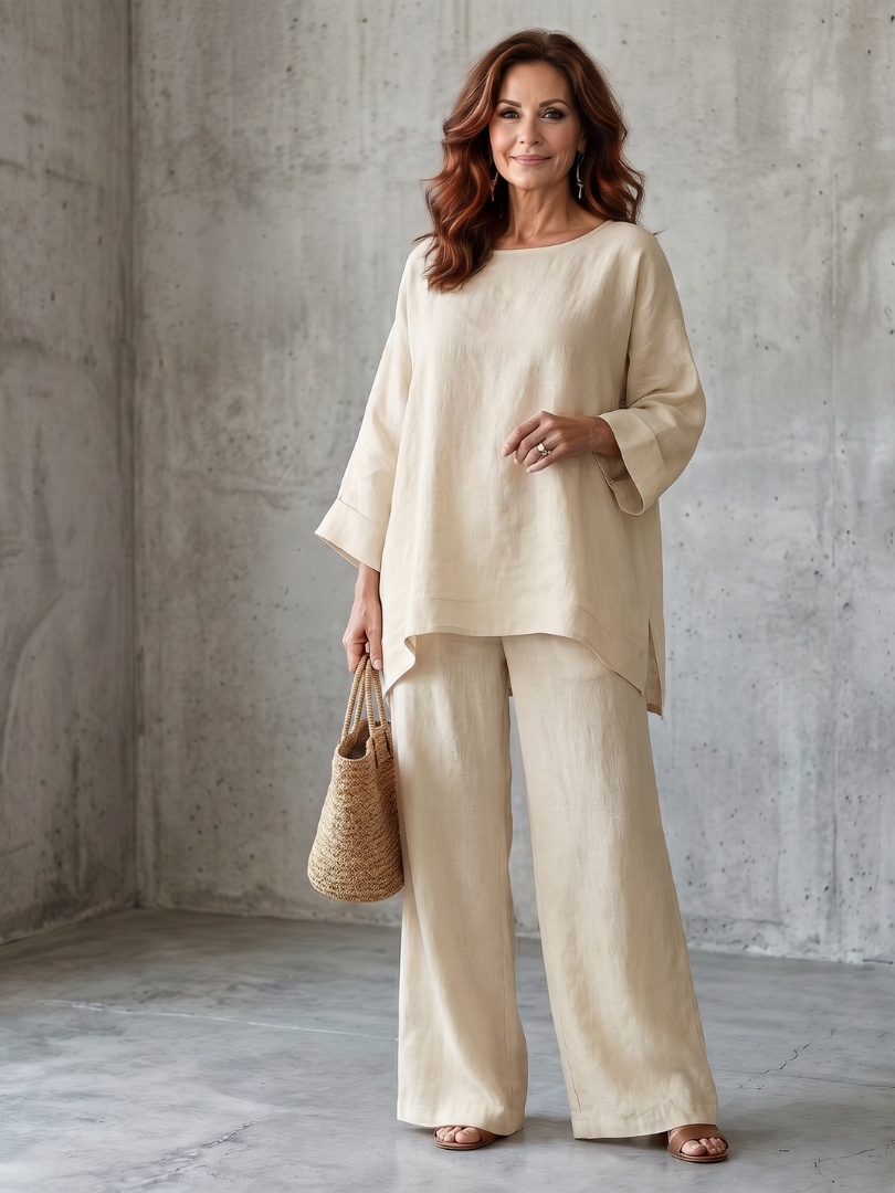 Prue | Oversized Tunika med vida byxor-set