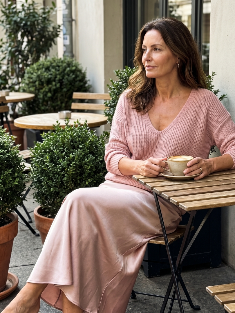 Luciana | Bias Fall Satinrock Strickschicht-Set