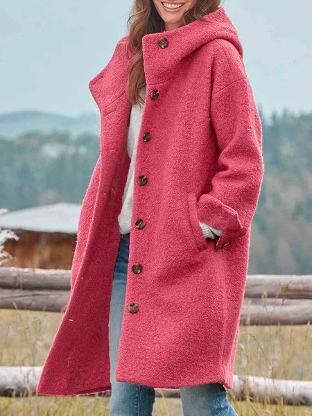 Jacinthe - Elegant Långärmad Kappa Med Knappar