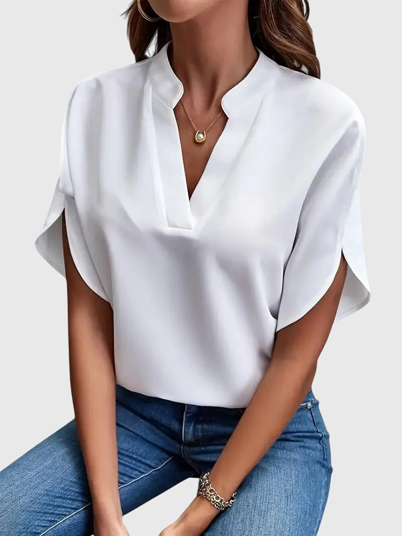 Jamie | Mjukt och Elegant V-ringad T-shirt