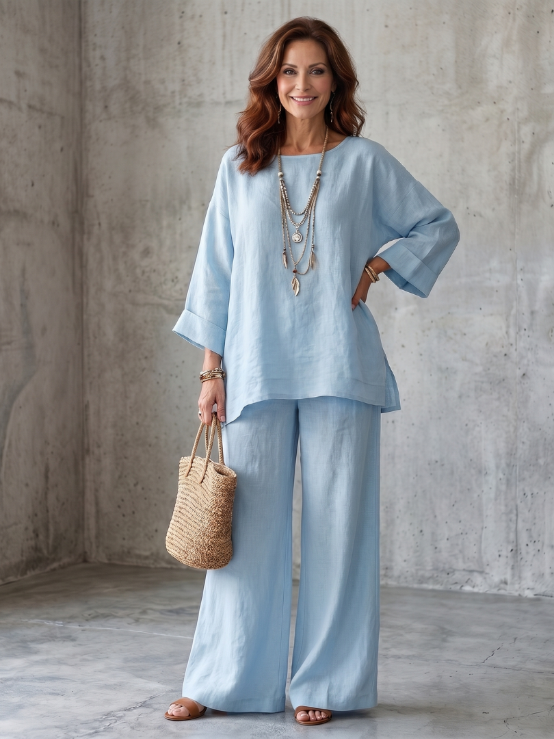 Prue | Oversized Tunika med vida byxor-set