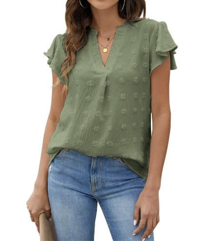 Kari | Blus Chic i Patchwork med Volanger