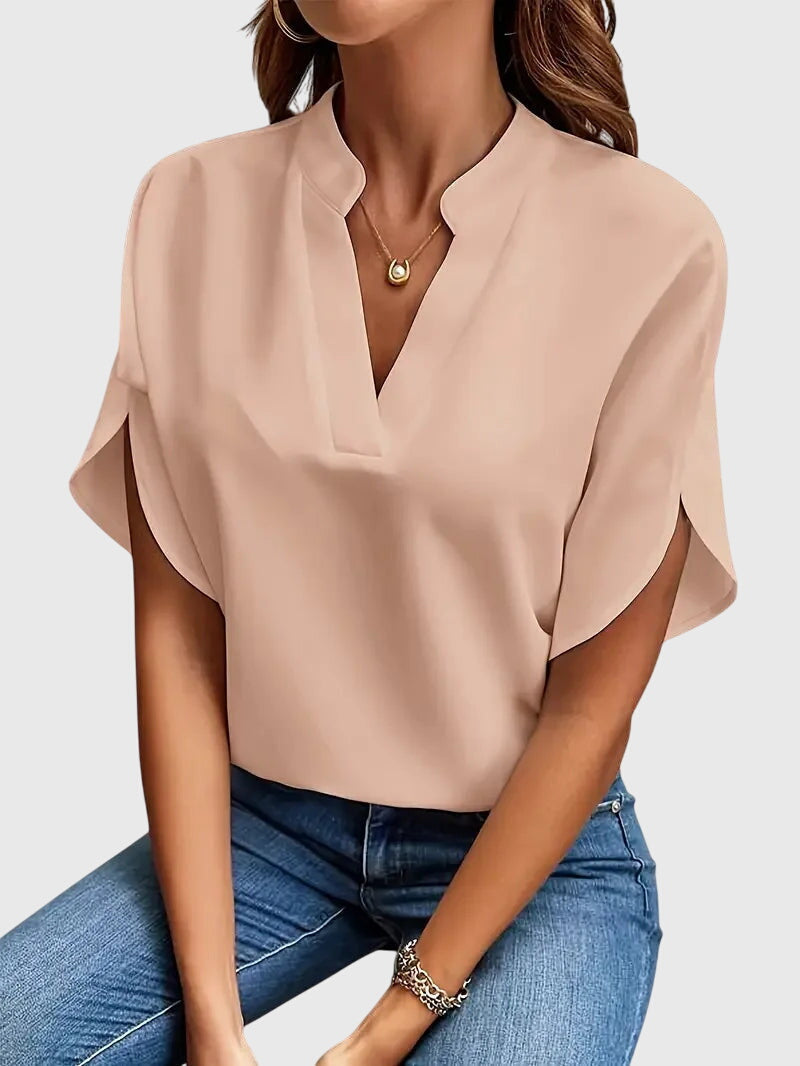 Jamie | Mjukt och Elegant V-ringad T-shirt
