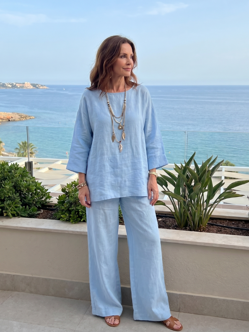 Prue | Oversized Tunika med vida byxor-set