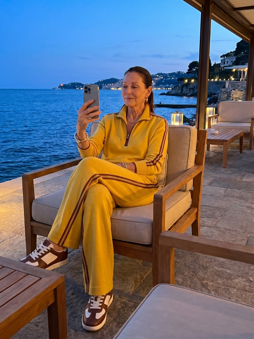 Regen | Zip-Hals Långärmad Sidostrand Leggings-Set