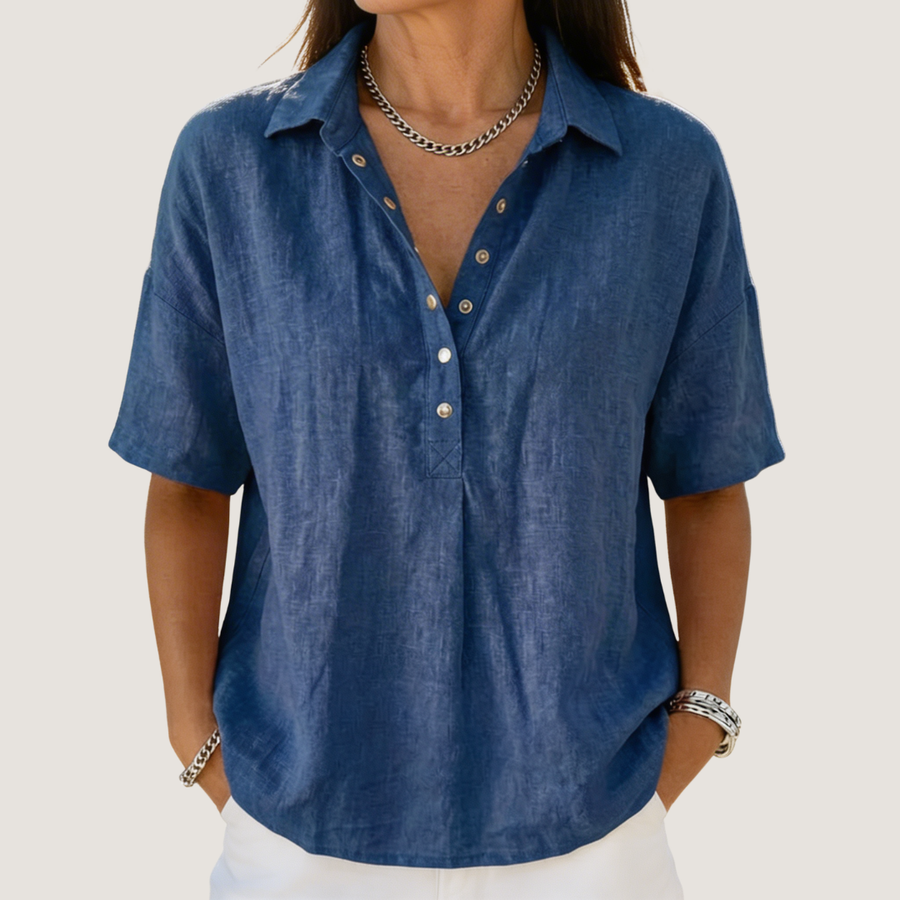 Willow | Blus med krage och knapppdetaljer