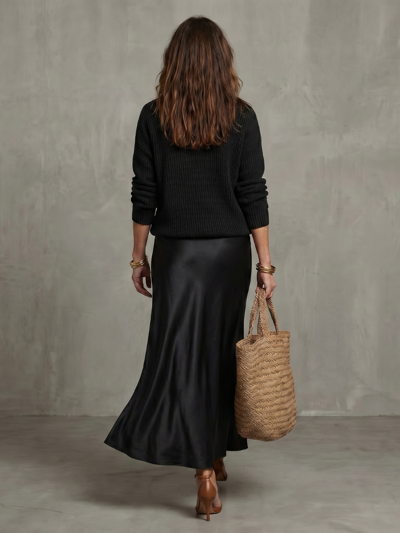 Luciana | Bias Fall Satinrock Strickschicht-Set