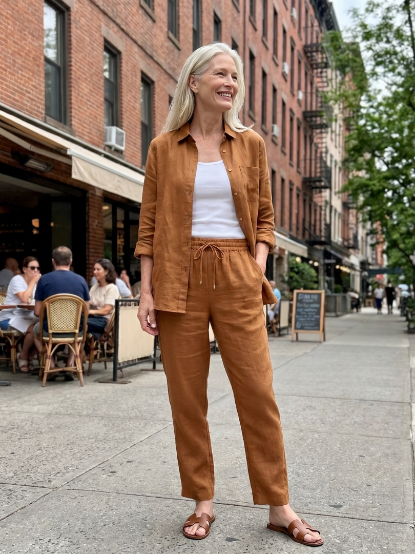 Noor | Långärmad skjorta med tapered byxor set