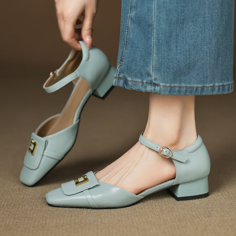 Elvane Boucle Läder Mary-Janes