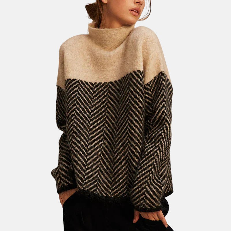 Eva | Herringbone Stickad Tröja