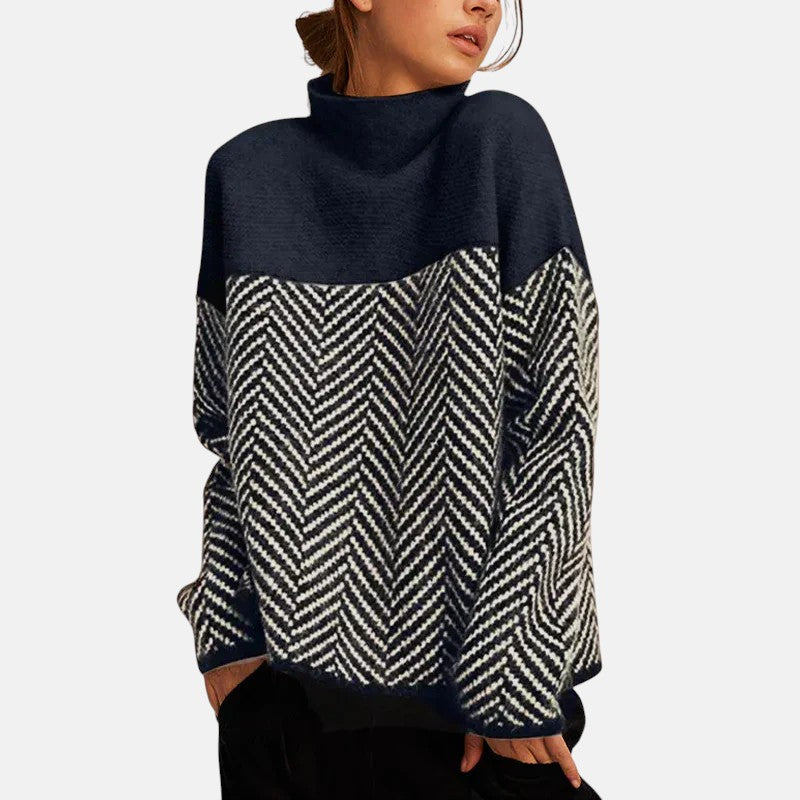 Eva | Herringbone Stickad Tröja