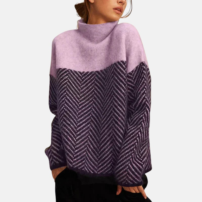 Eva | Herringbone Stickad Tröja