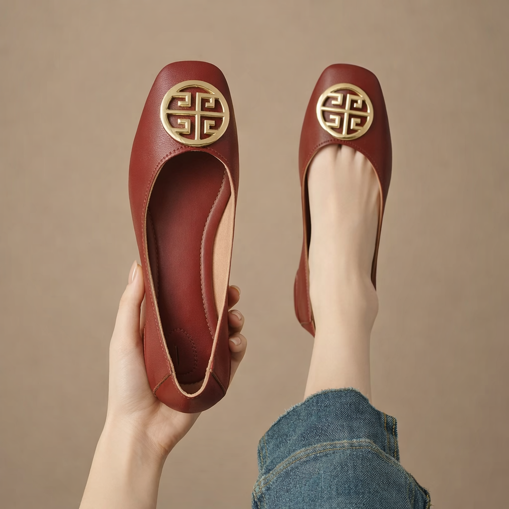Läder Ballerinas Orchard