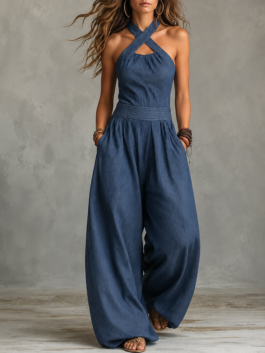 Bianca | Elegant jumpsuit med överskuren halsning