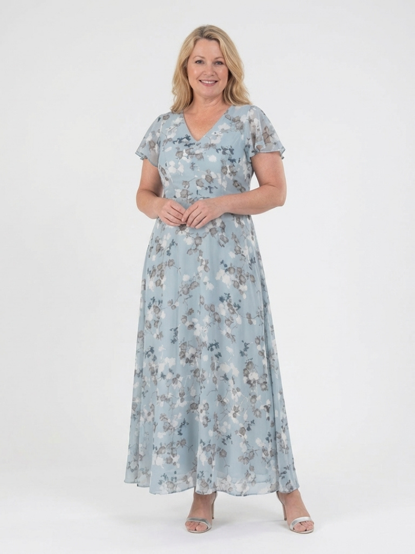 Ismeria | Maxiklänning i blommig chiffon