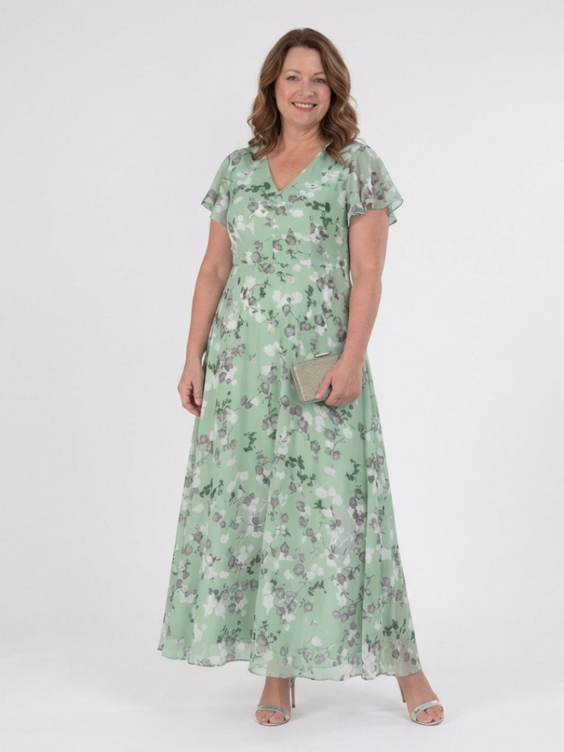 Ismeria | Maxiklänning i blommig chiffon
