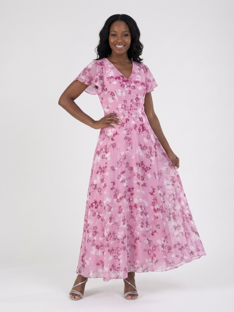 Ismeria | Maxiklänning i blommig chiffon