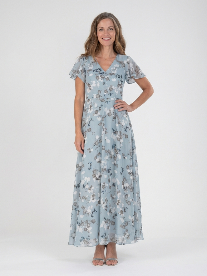 Ismeria | Maxiklänning i blommig chiffon