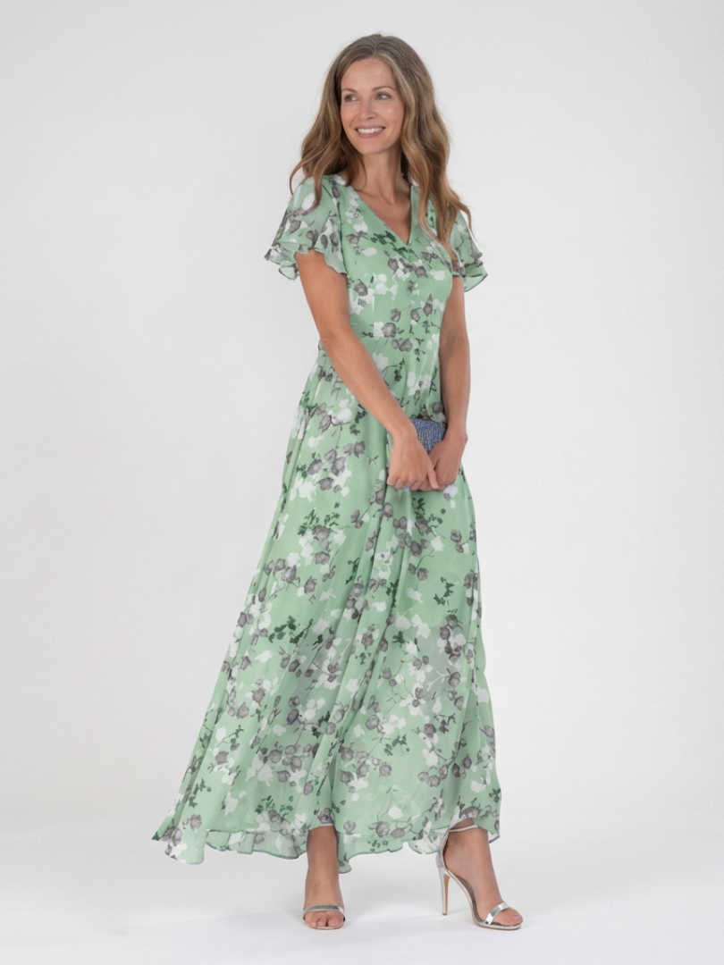 Ismeria | Maxiklänning i blommig chiffon