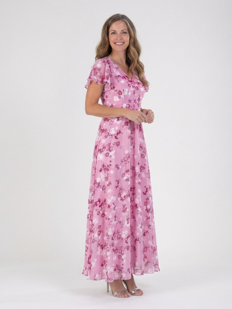 Ismeria | Maxiklänning i blommig chiffon