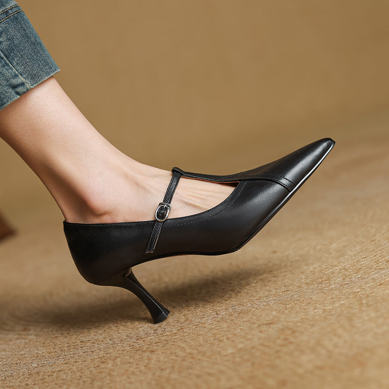 Aveline Läderpumps med T-rem