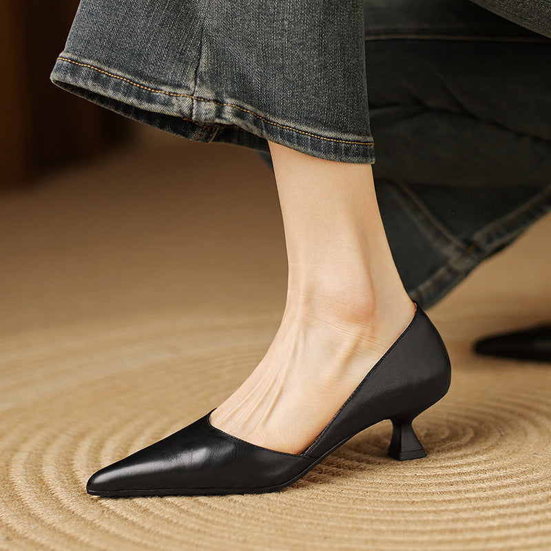 Ceyra Kittenheels i läder