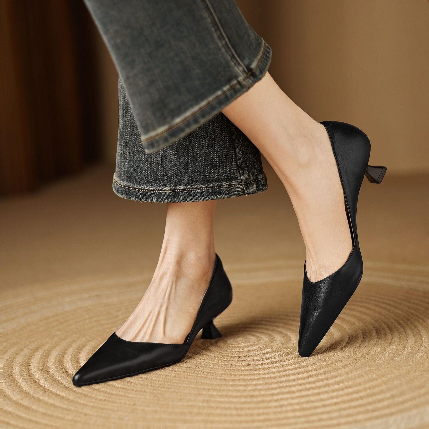 Ceyra Kittenheels i läder