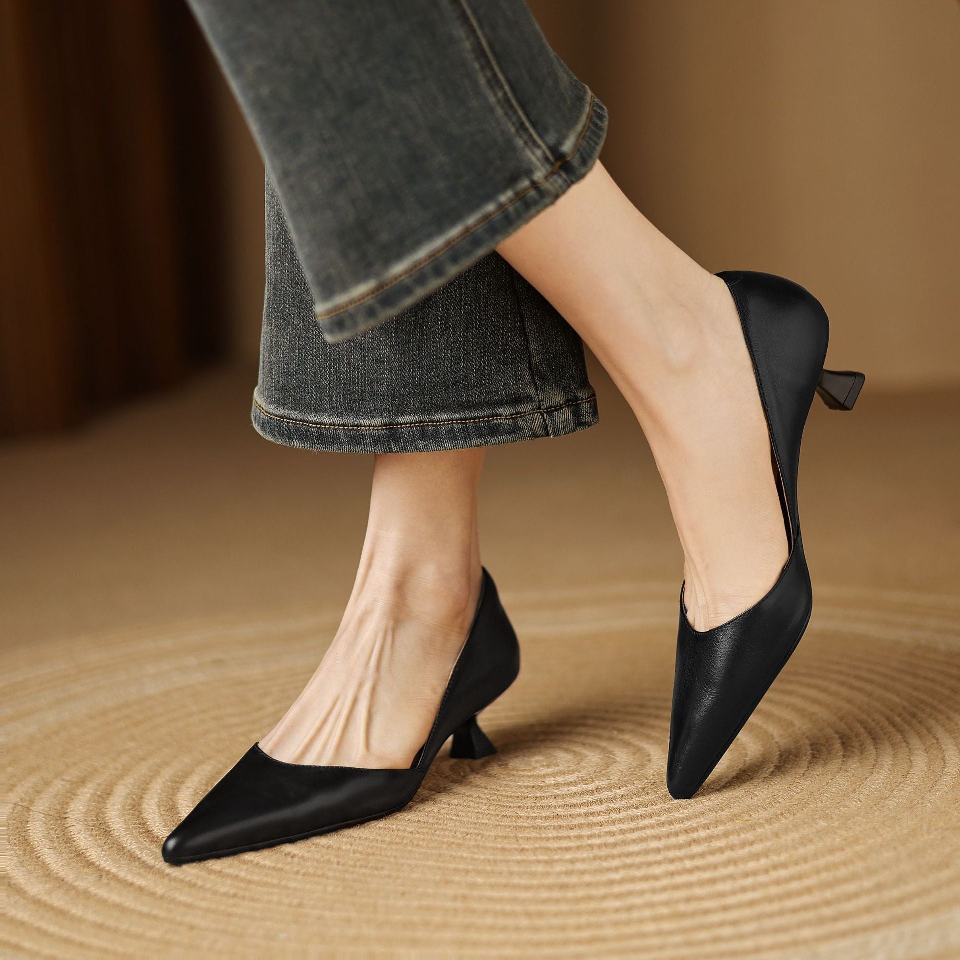 Ceyra Kittenheels i läder
