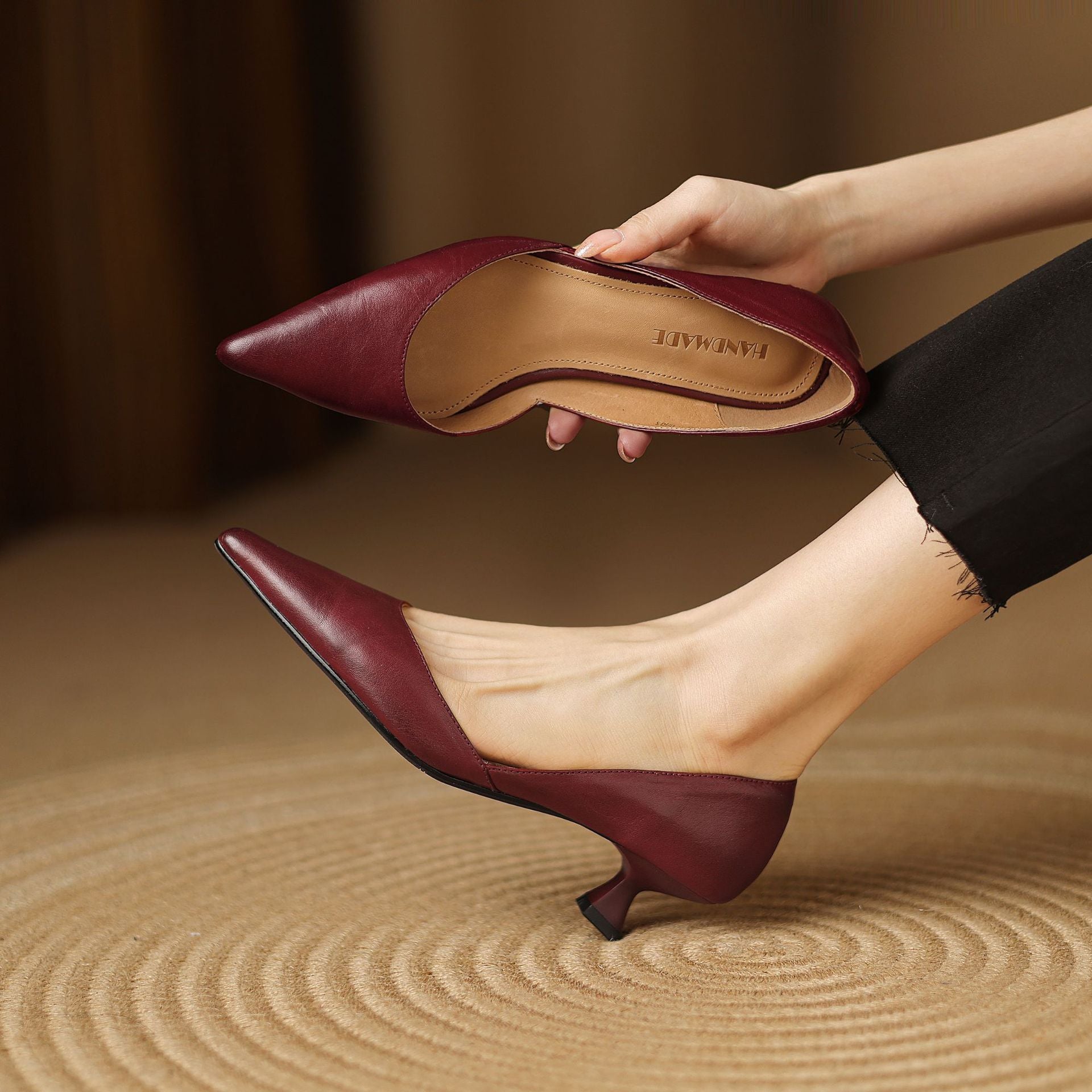Ceyra Kittenheels i läder
