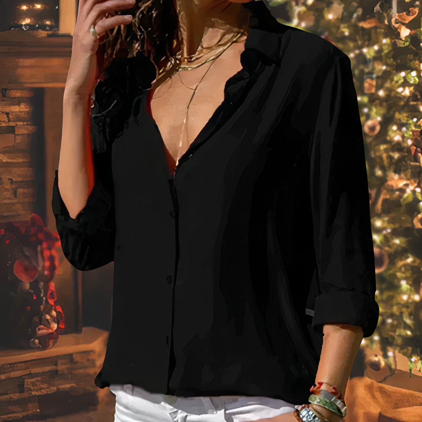 Mia | Elegant Chiffonblus för kvinnor