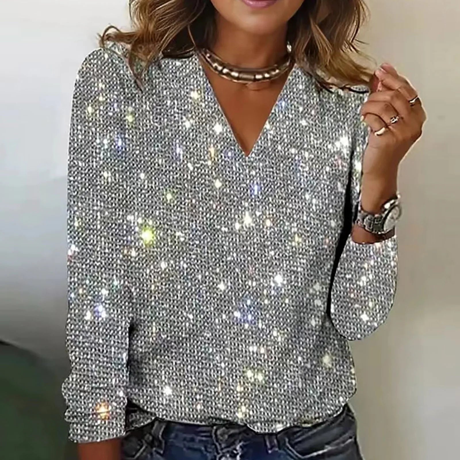 Freya | Festlig blus med långa ärmar