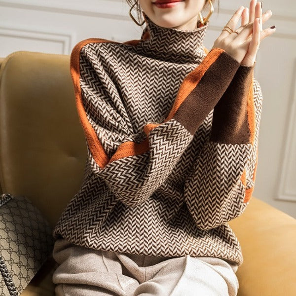 Eleanor | Herringbone Luxe Rullkrage