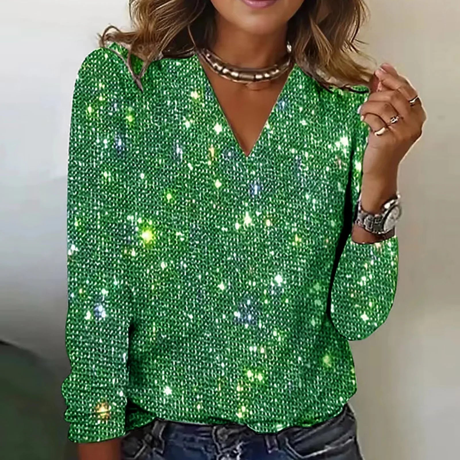 Freya | Festlig blus med långa ärmar